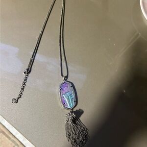 Kendra Scott Iridescent Necklace with Silver Chain